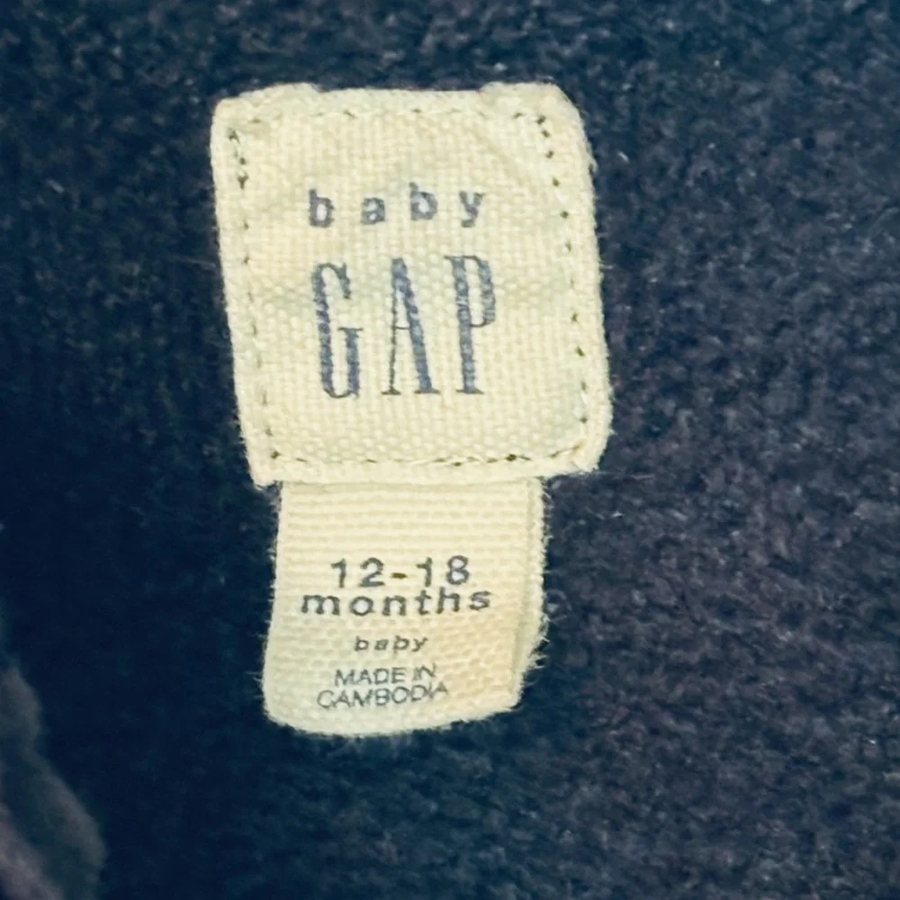 BABY GAP Navy BluebHoodie with Bear Ear Accents and Fleece Lining